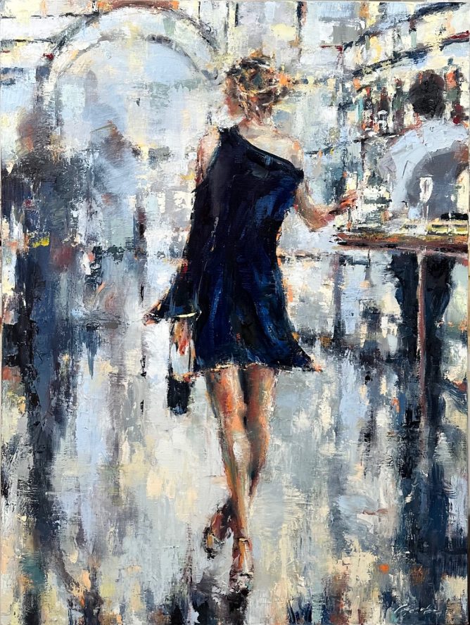 'A Champagne Kind of Evening" ..40x30"  oil on Belgian linen